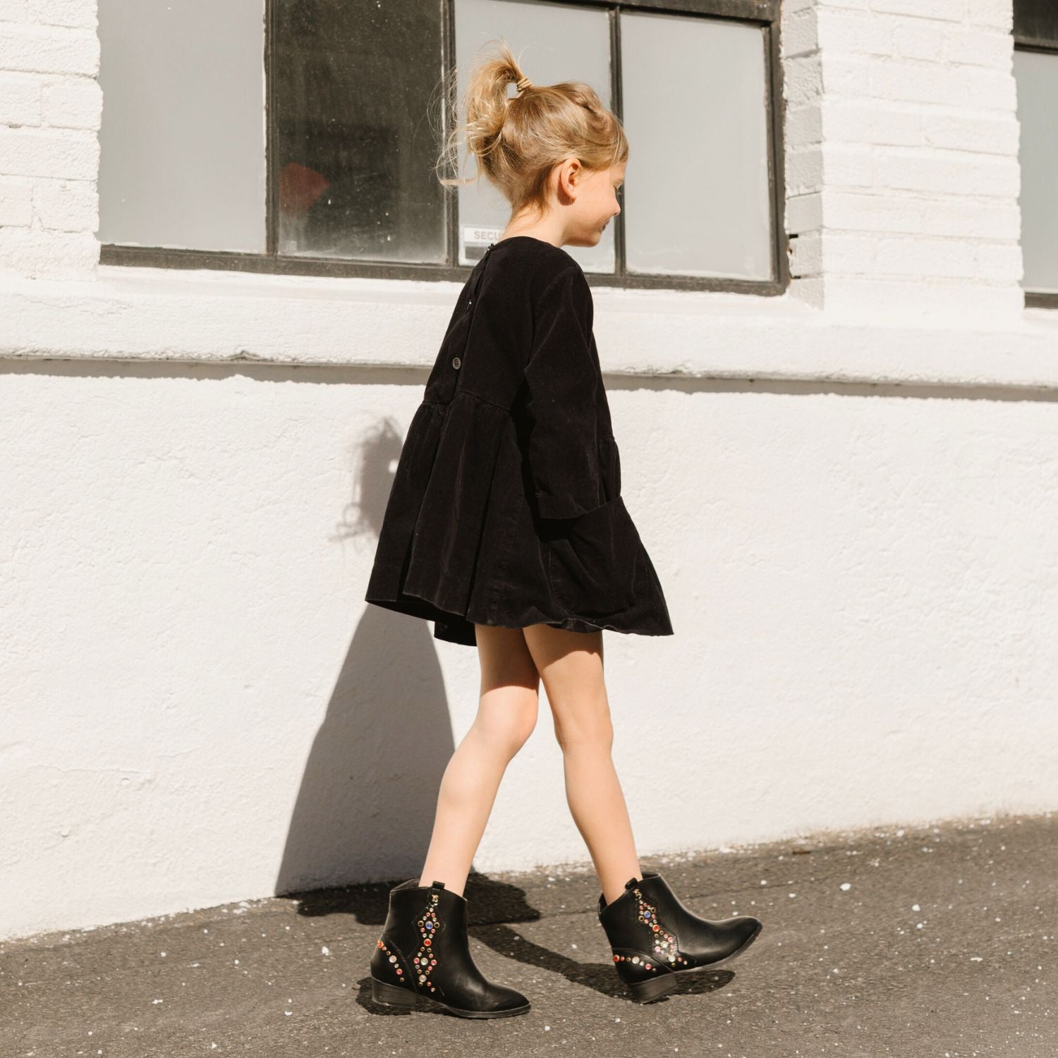 Miss Dallas Gem Western Boot in Black - Kids - Yosi Samra  - Kids' Boots