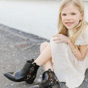 Miss Dallas Gem Western Boot in Black - Kids - Yosi Samra  - Kids' Boots
