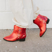 Miss Dallas Gem Western Boot in Red - Kids - Yosi Samra  - Kids' Boots