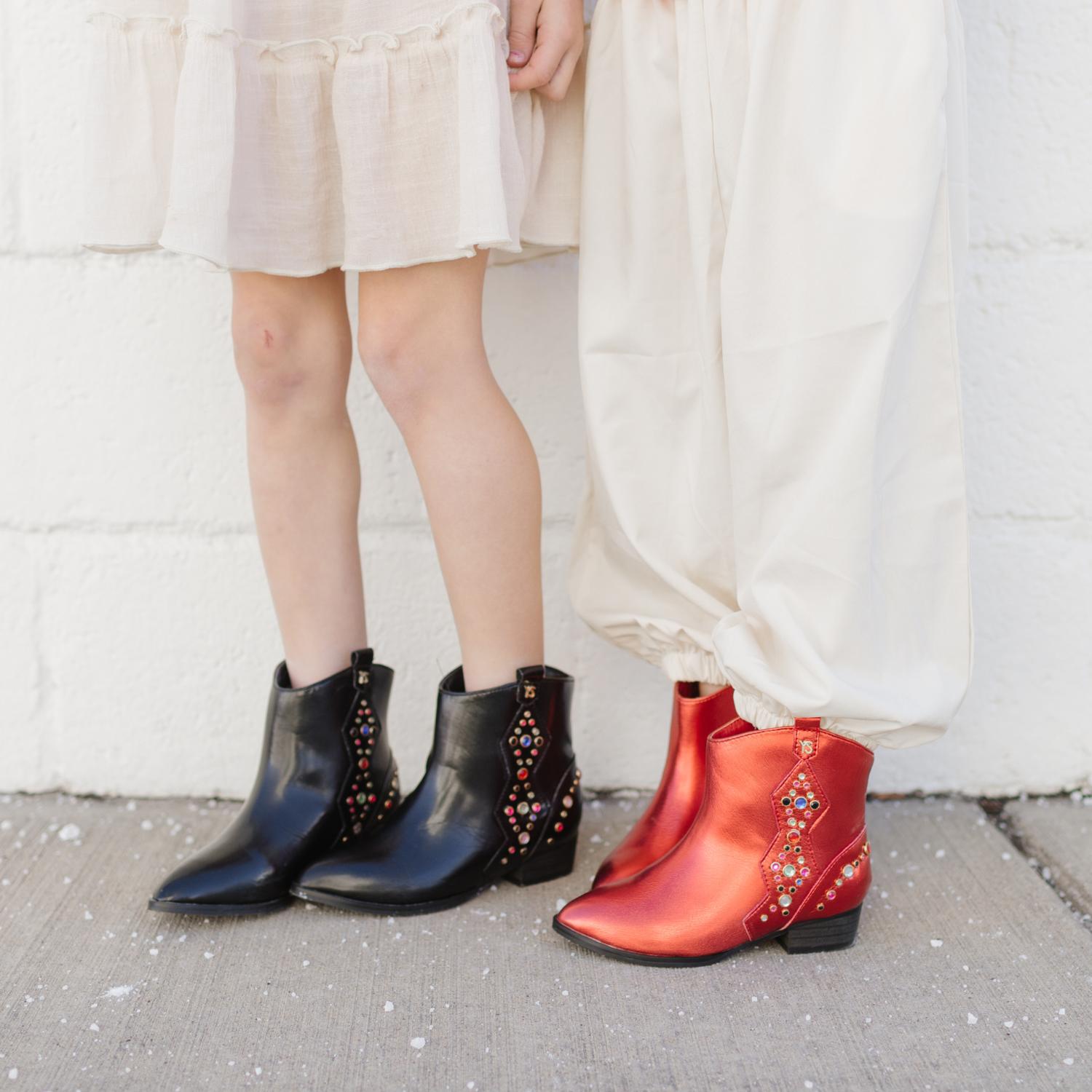 Miss Dallas Gem Western Boot in Red - Kids - Yosi Samra  - Kids' Boots