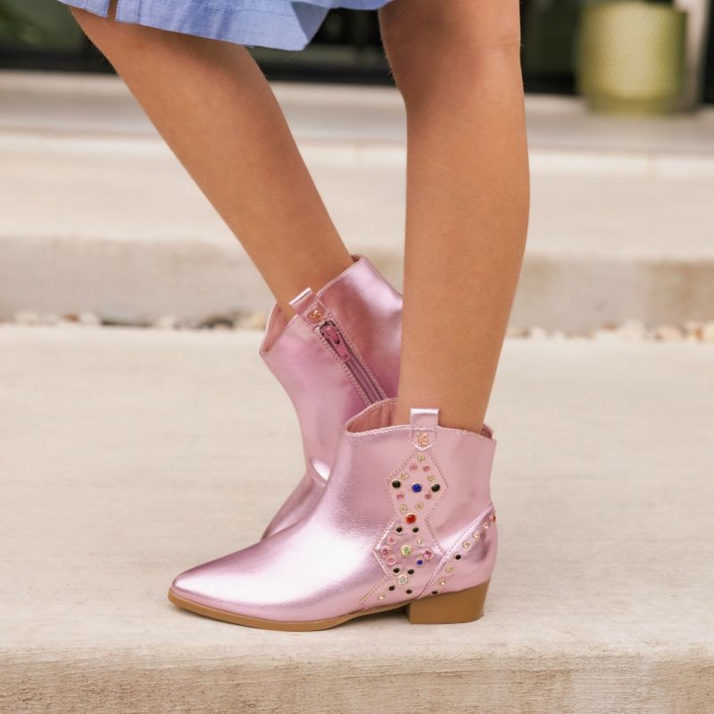 Miss Dallas Gem Western Boot in Pink - Kids - Yosi Samra  - Kids' Boots