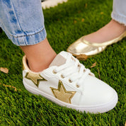 Miss Harper Sneaker in White & Gold - Kids - Yosi Samra  - Kids' Sneakers