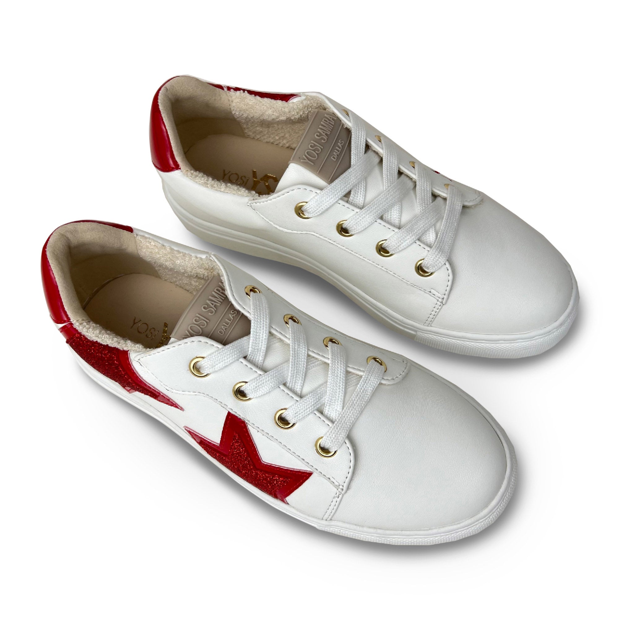 Miss Harper Sneaker in Red Glitter - Kids - Yosi Samra  - Kids' Sneakers