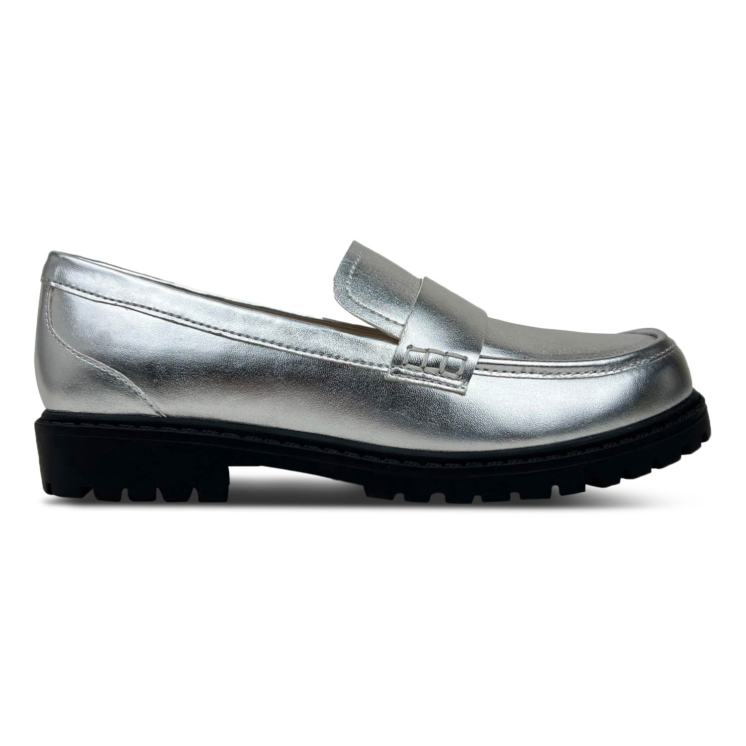 Miss Lydia Loafer in Silver - Kids - Yosi Samra  - Kids' Flats