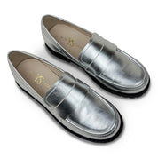Miss Lydia Loafer in Silver - Kids - Yosi Samra  - Kids' Flats