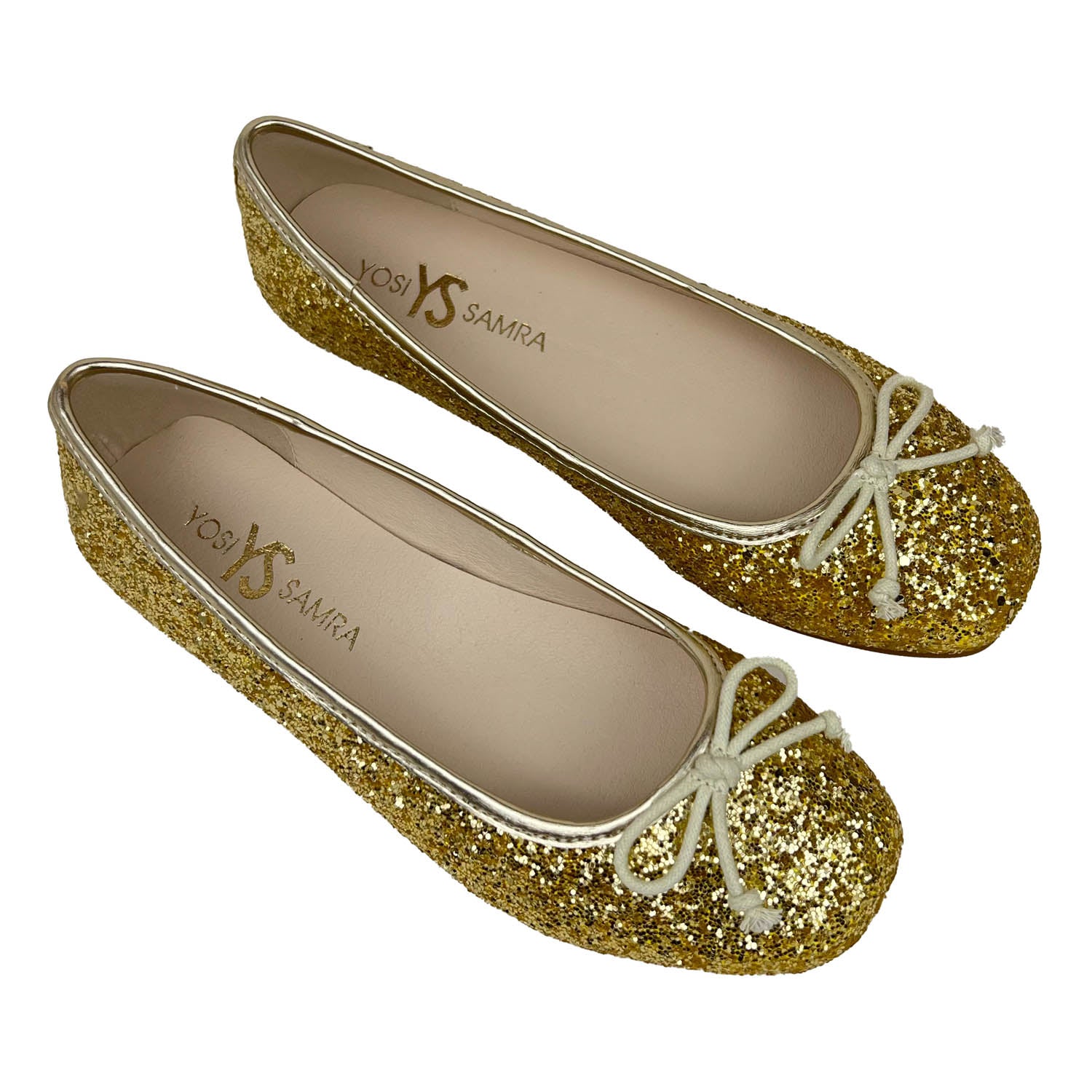 Miss Sadie Ballet Flat in Gold Glitter - Kids