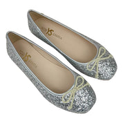 Miss Sadie Ballet Flat in Silver Glitter - Kids - Yosi Samra  - Kids' Flats