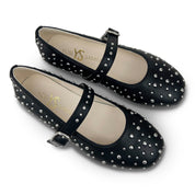 Miss Sadie Ballet Flat in Black Studs - Kids - Yosi Samra  - Kids' Flats