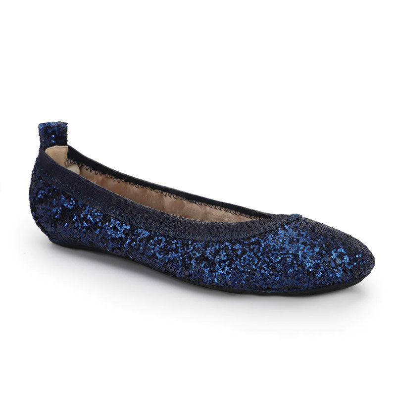 Miss Samara Ballet Flat in Navy Glitter - Kids