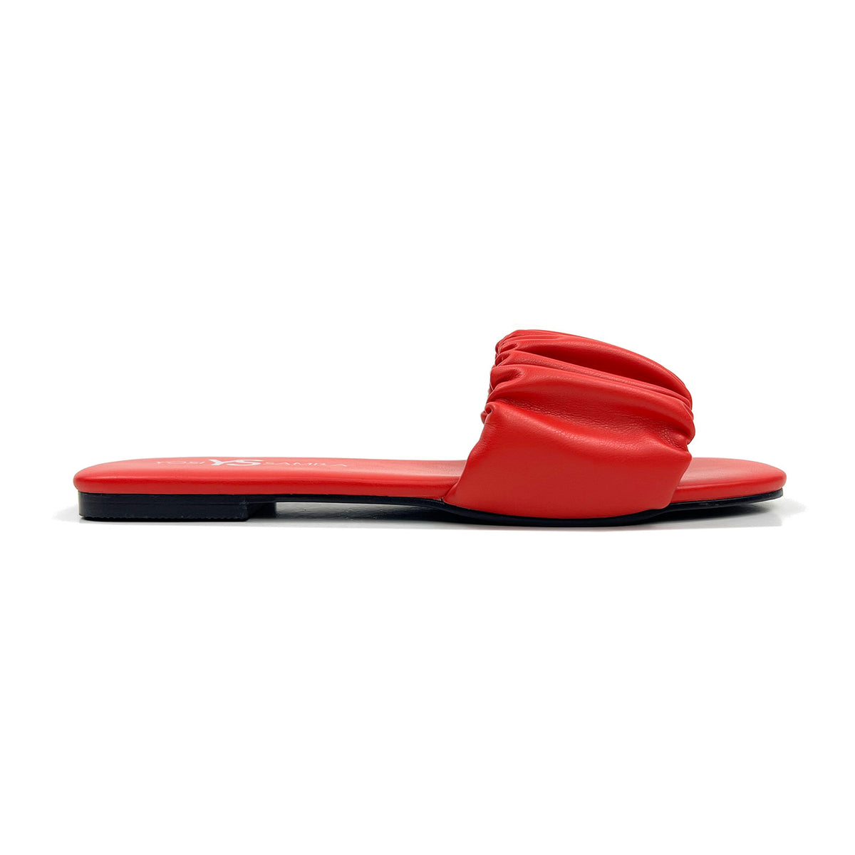 Naomi Ruched Sandal in Flame