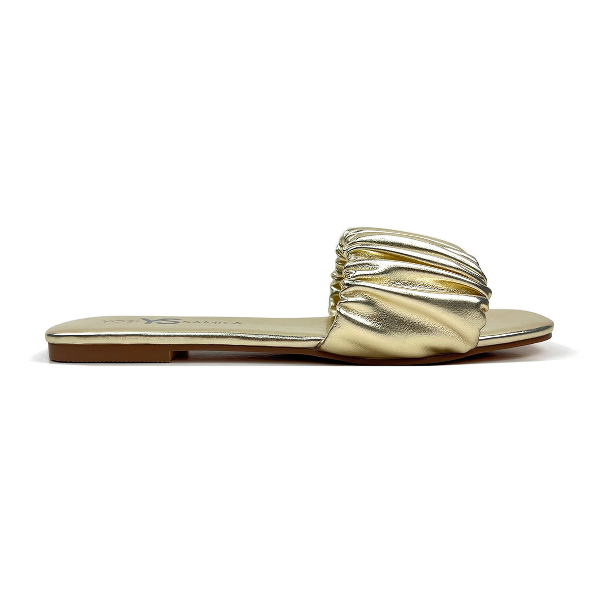 Naomi Ruched Sandal in Gold