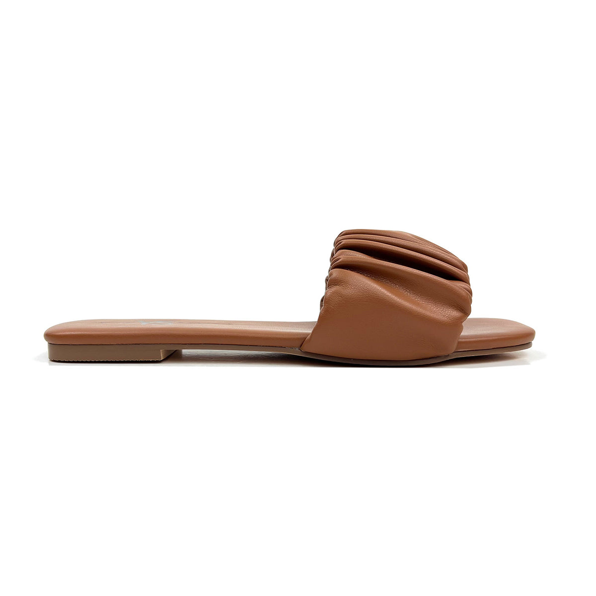 Naomi Ruched Sandal in Whiskey