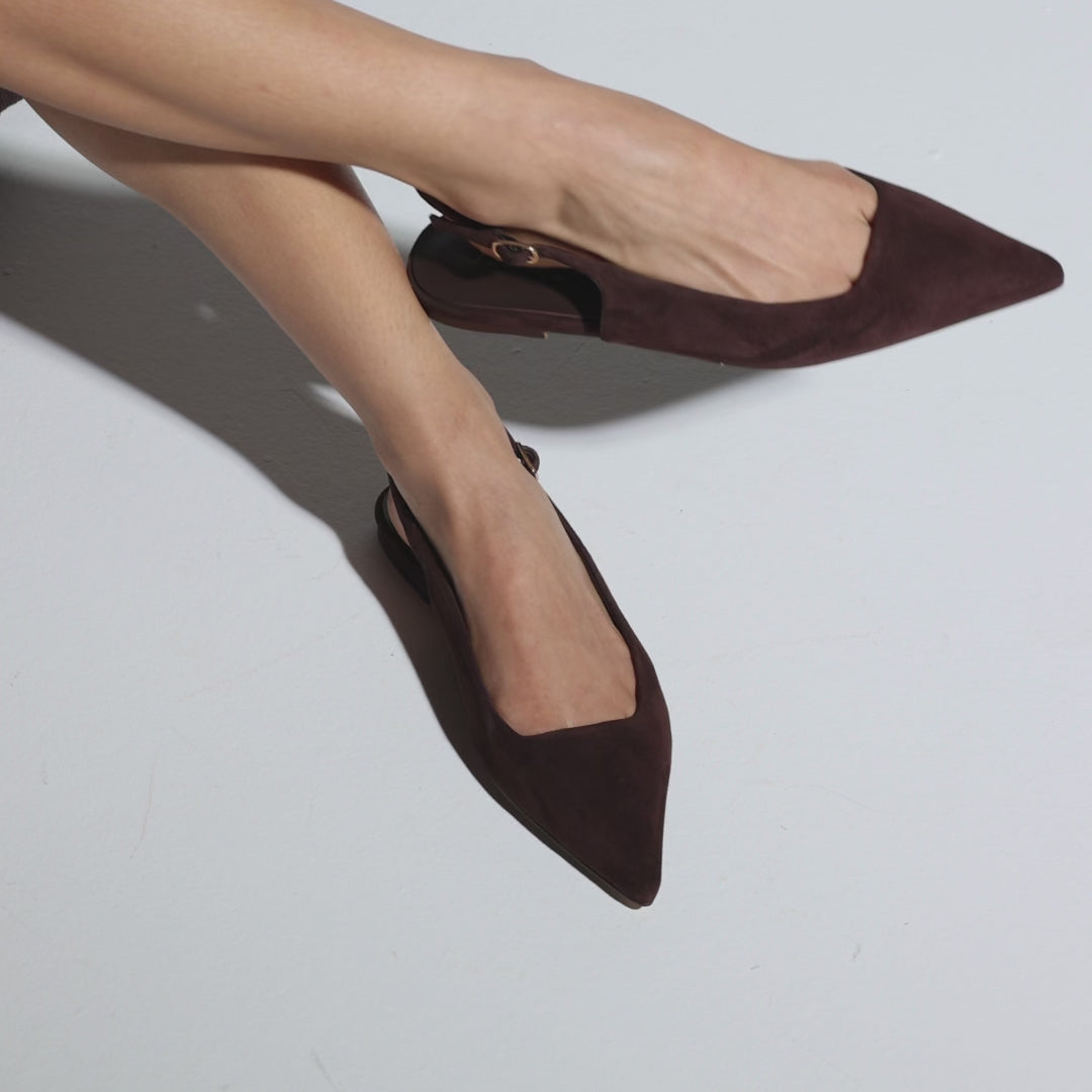 Bedford Flat in Chocolate Suede
