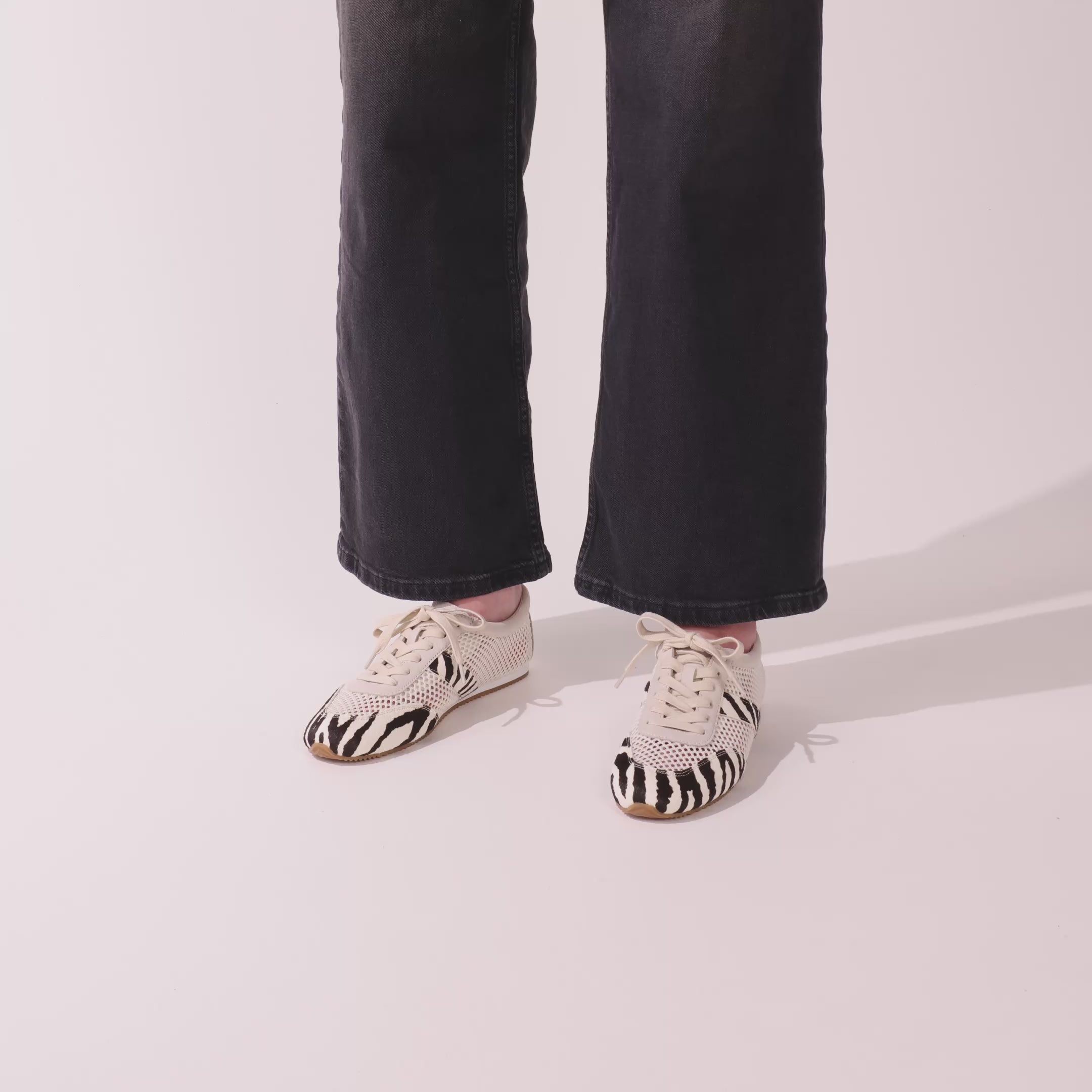 Kiah Zebra Calf Hair Mesh Casual Sneaker