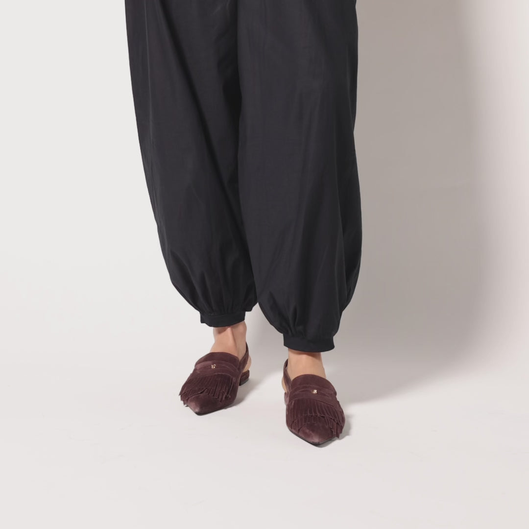 Warren Slingback Flat in Chocolate Suede