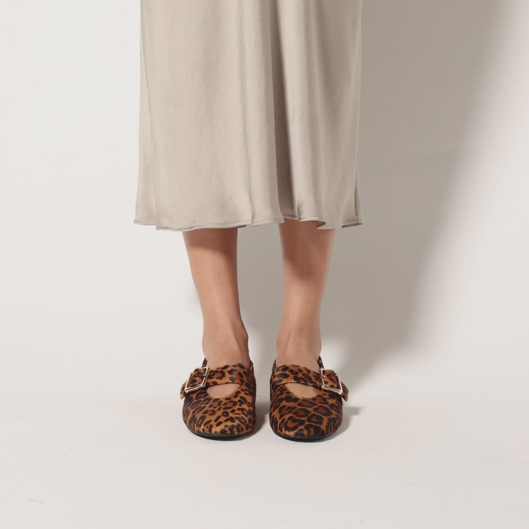 Danvers Ballet Flat in Leopard Calf Hair