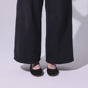 Samara Foldable Ballet Flat in Black Suede