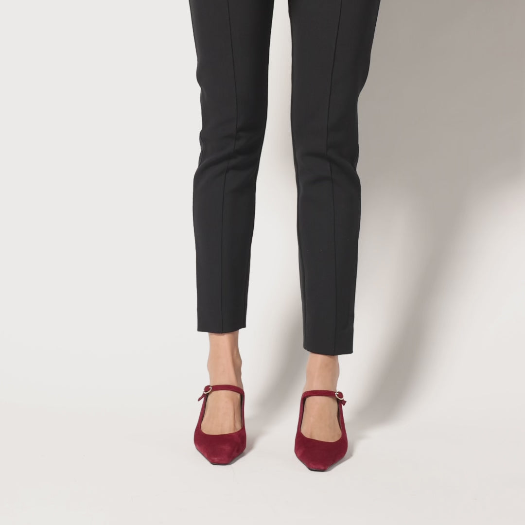 Ryder Heel in Burgundy Suede