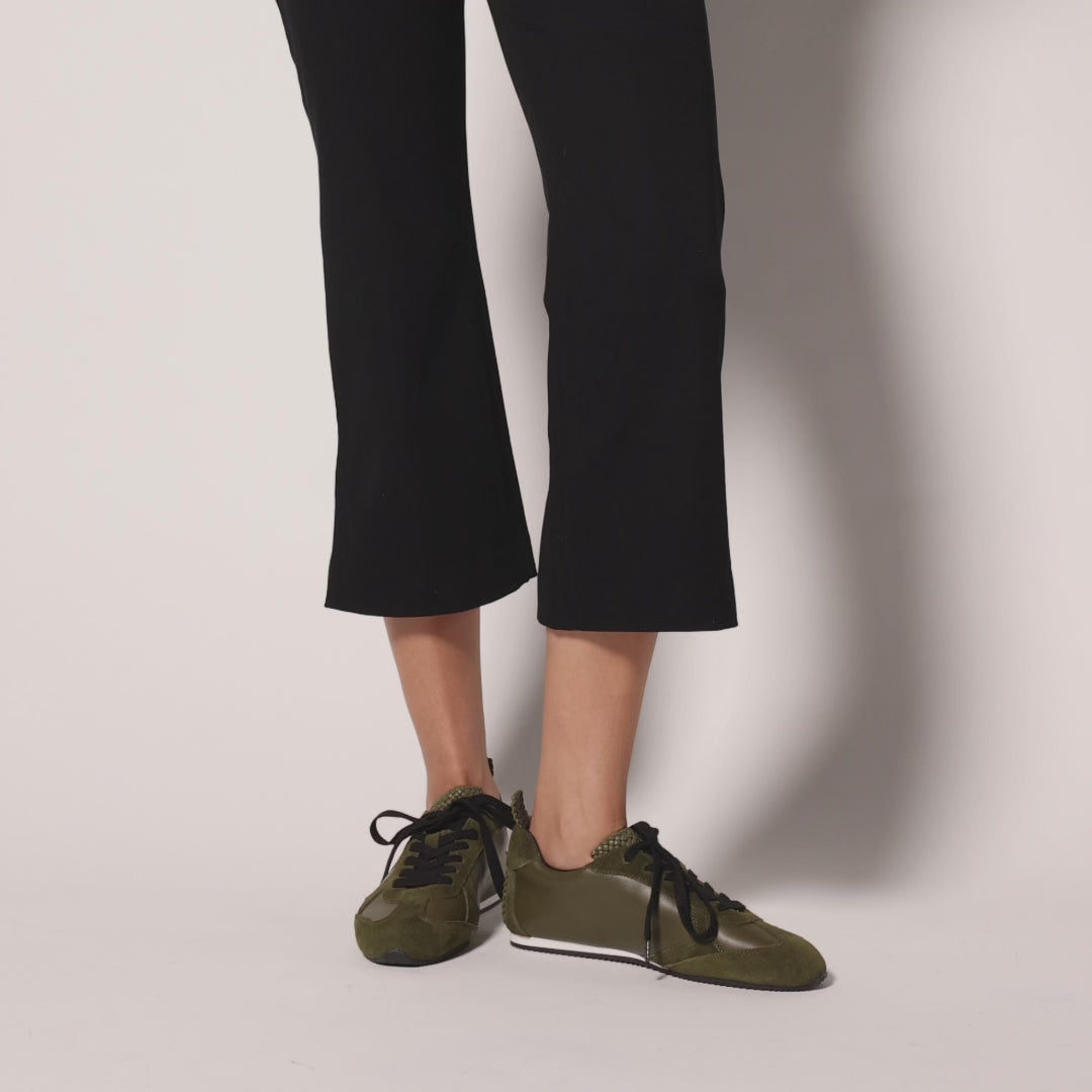 Terminal Sneaker in Olive Leather/Suede