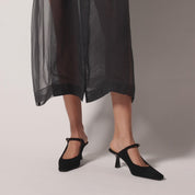 Ryder Heel in Black Suede