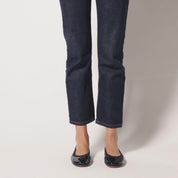 Samara Foldable Ballet Flat in Deep Navy Patent