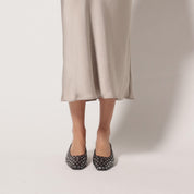 Tribeca Mule Heel in Studded Black Nappa Leather