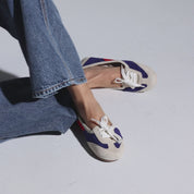 Commuter Sneaker in Bone/Eggplant/Red Suede/Nappa