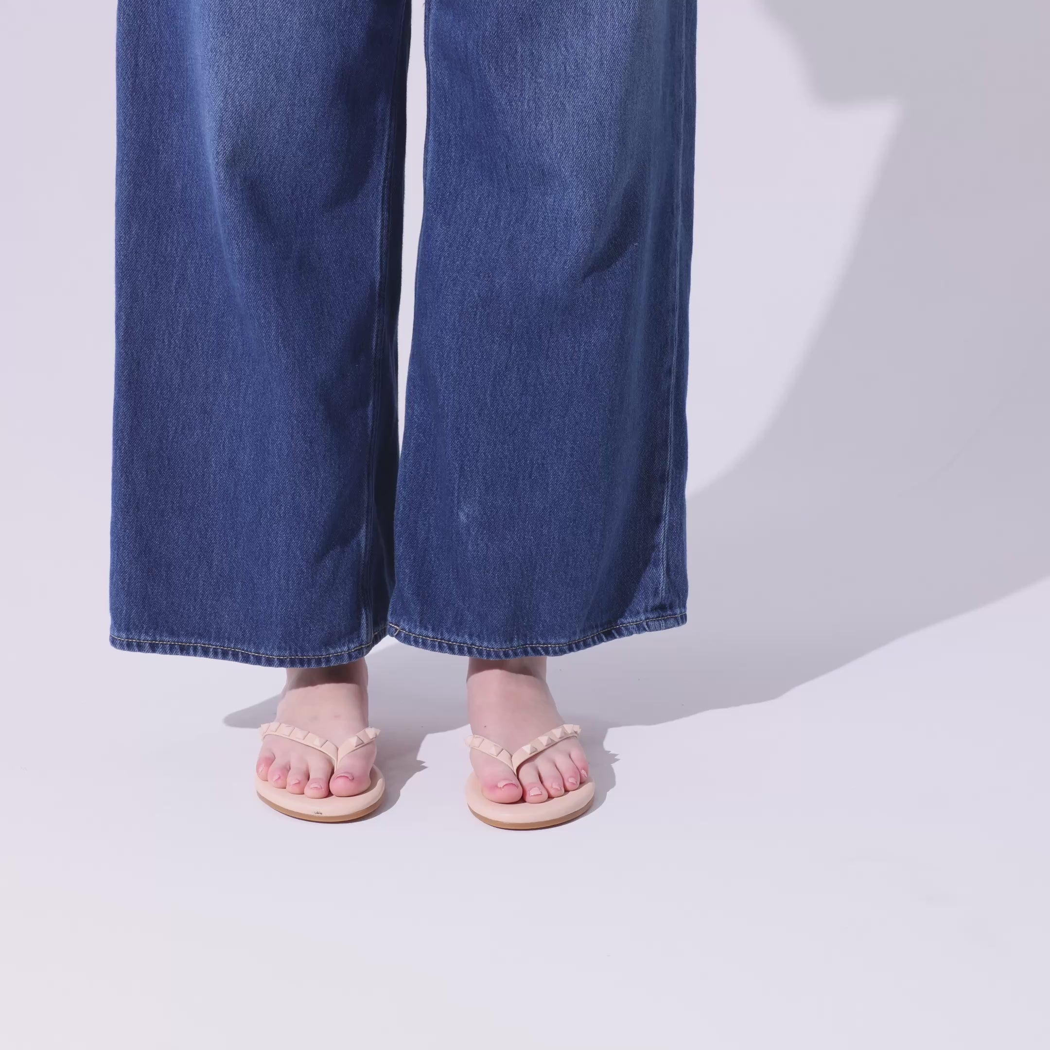 Rivington Stud Flip Flop in Nude