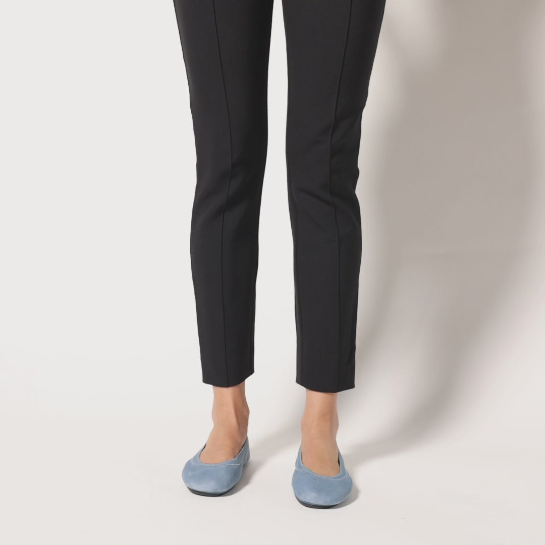 Samara Foldable Ballet Flat in Dusty Blue Suede