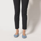 Samara Foldable Ballet Flat in Dusty Blue Suede