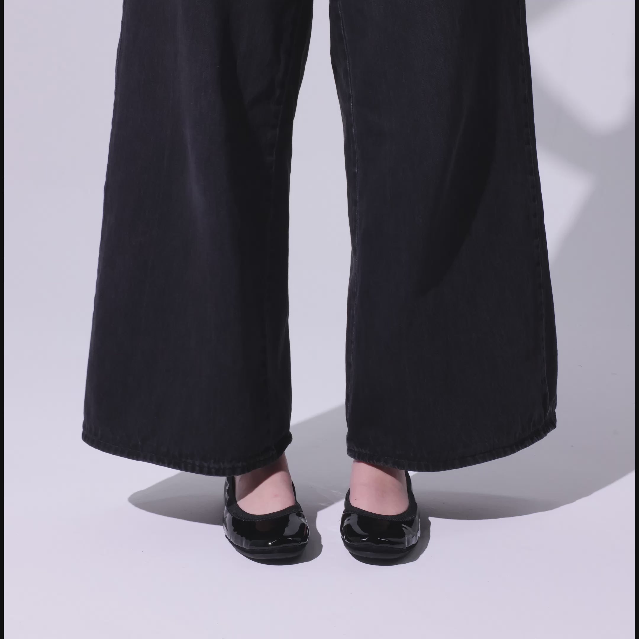 Samara Foldable Ballet Flat in Black Patent