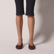 Samara Foldable Ballet Flat in Chocolate Suede