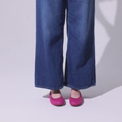Samara Foldable Ballet Flat in Hibiscus Leather