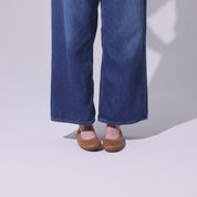 Samara Foldable Ballet Flat in Whiskey Leather