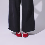 Samara Foldable Ballet Flat in Red Suede