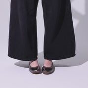 Samara Foldable Ballet Flat in Pewter Leather