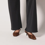 Tribeca Mule Heel in Leopard Calf Hair
