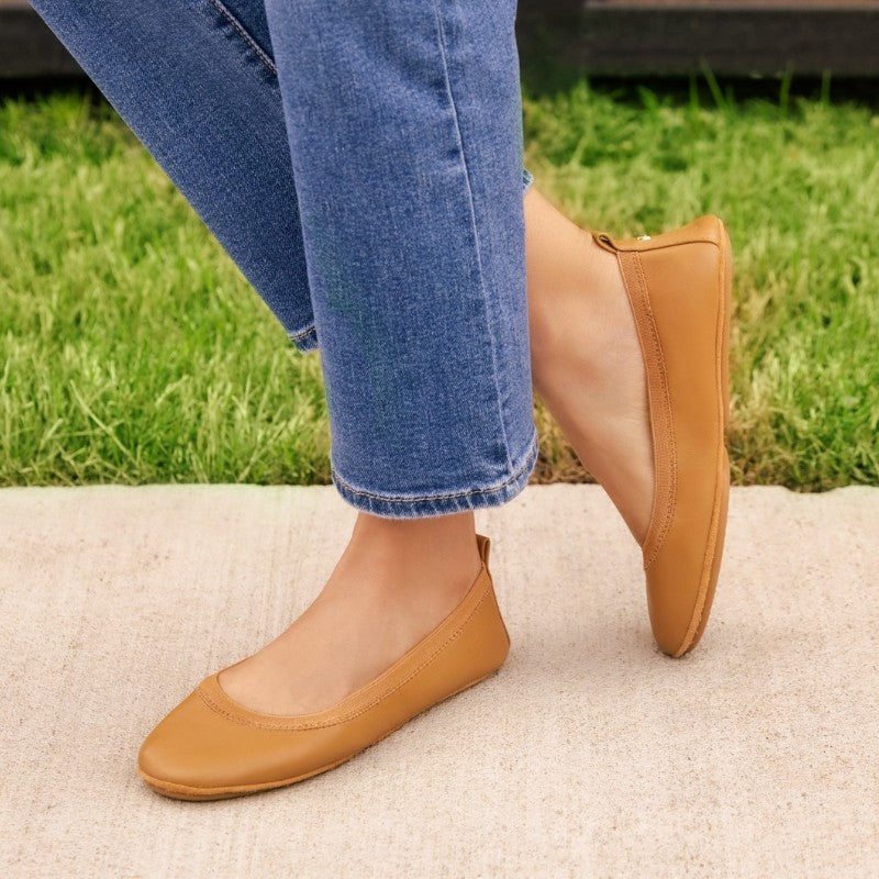Samara Foldable Ballet Flat in Whiskey Leather - Yosi Samra  - Women's Flats