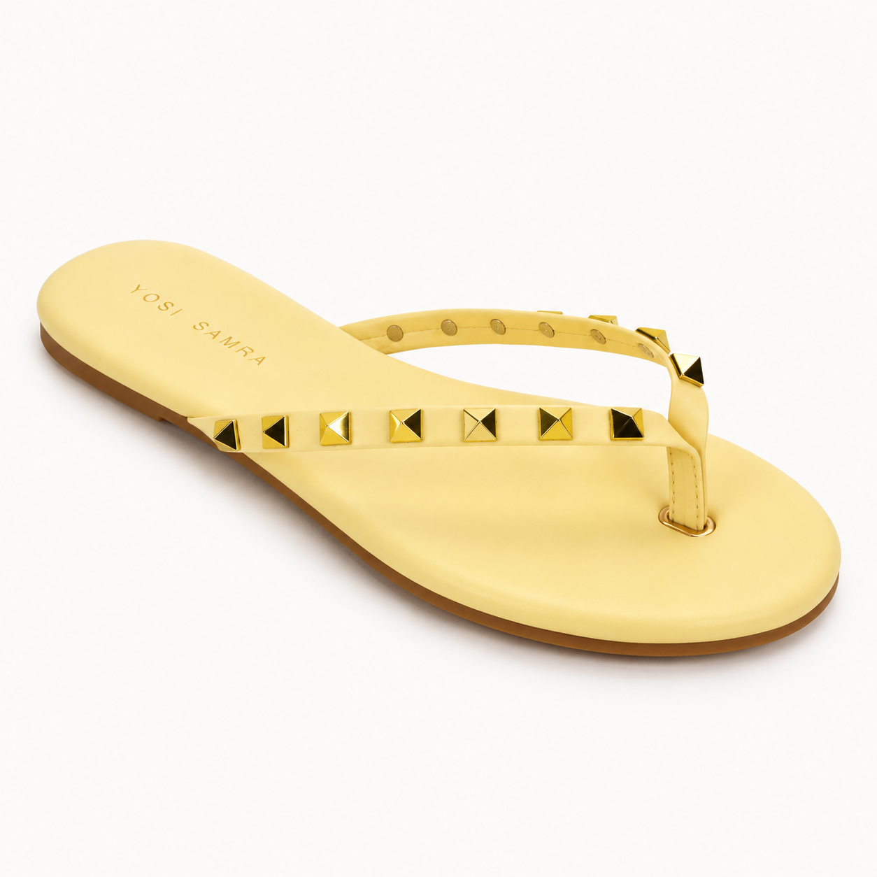 RIVINGTON STUD FLIP FLOP IN BUTTER YELLOW