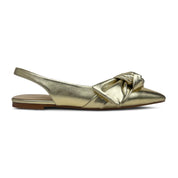 Violet Slingback Flat in Gold Leather - Yosi Samra  - Women's Flats