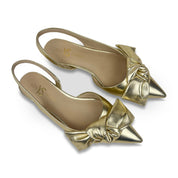 Violet Slingback Flat in Gold Leather - Yosi Samra  - Women's Flats
