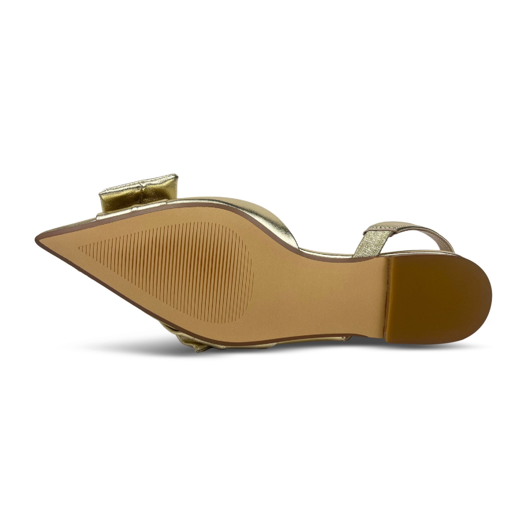 Violet Slingback Flat in Gold Leather - Yosi Samra  - Women's Flats