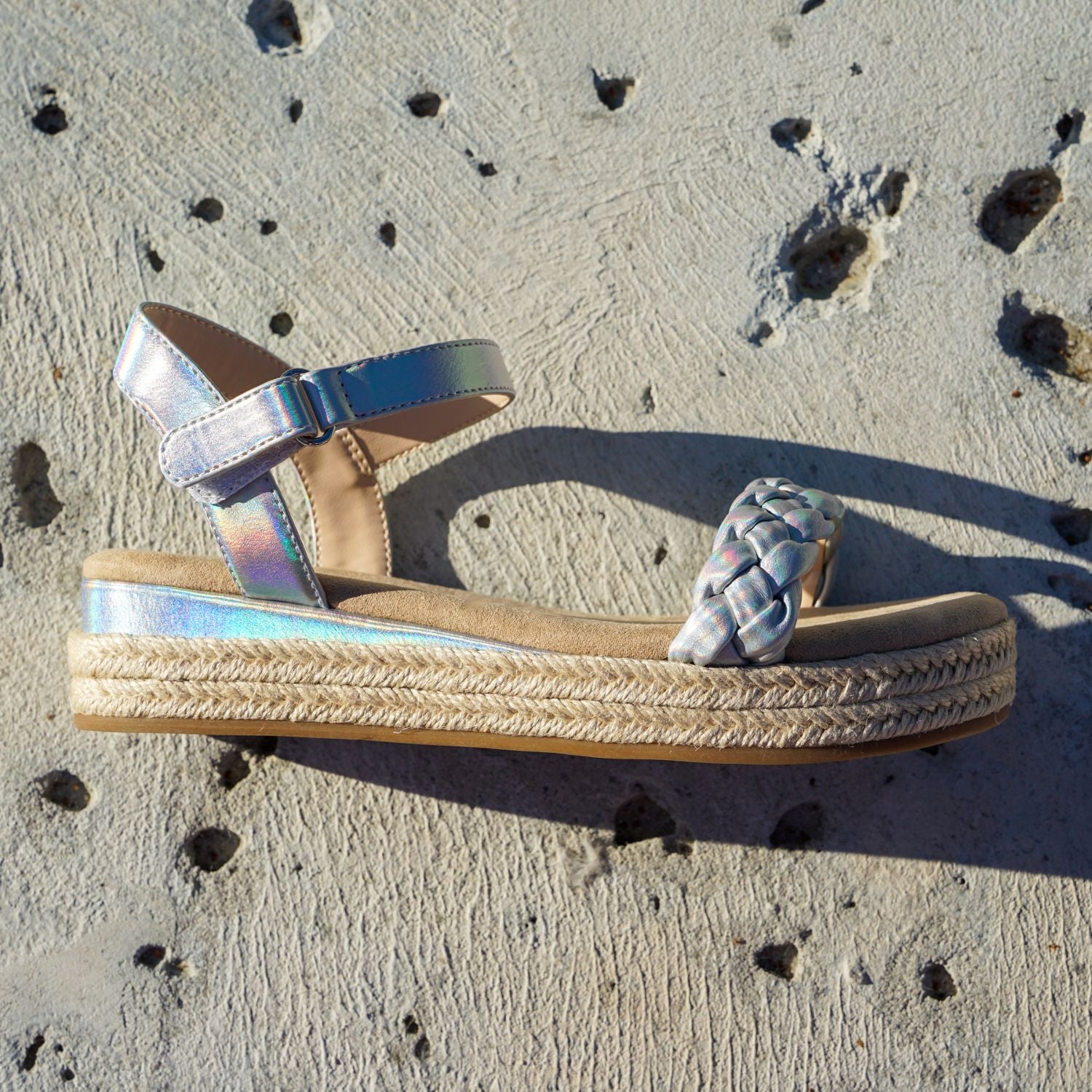 Miss April Wedge Sandal in Iridescent - Kids - Yosi Samra  - Kids' Sandals