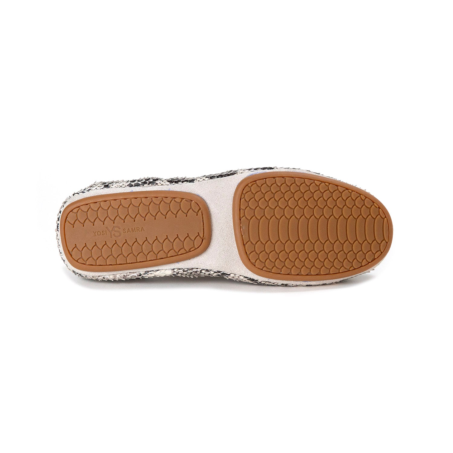 Samara Foldable Ballet Flat in Natural Python Print Leather