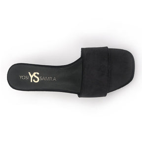 Danielle Heeled Slide in Black Velvet