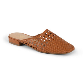 Jade Cognac Weave Mule