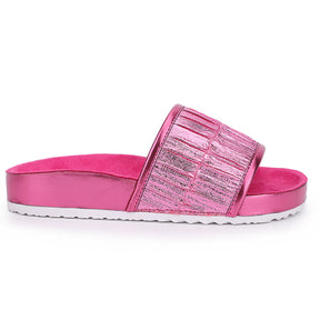 Miss Ariel Slide in Pink Metallic - Kids