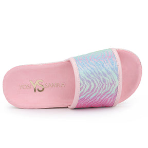 Miss Elsa Slide in Zebra Rainbow Glitter - Kids