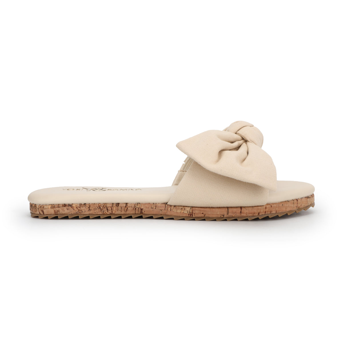 Mila Bow Slide in Natural