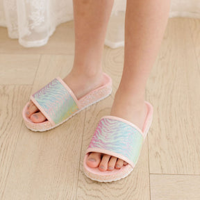 Miss Elsa Slide in Zebra Rainbow Glitter - Kids